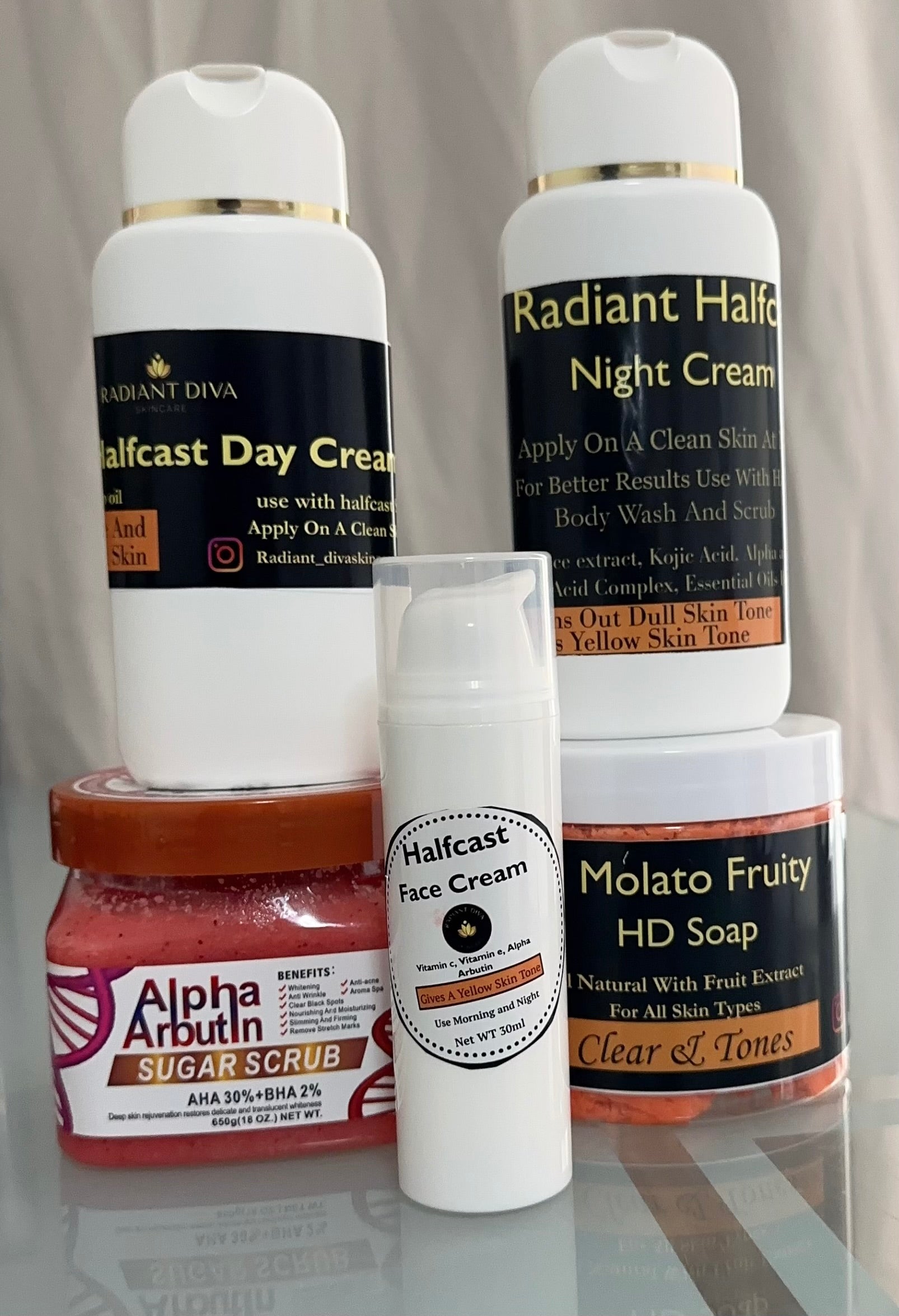 Halfcast Yellow tone lightening body and face set