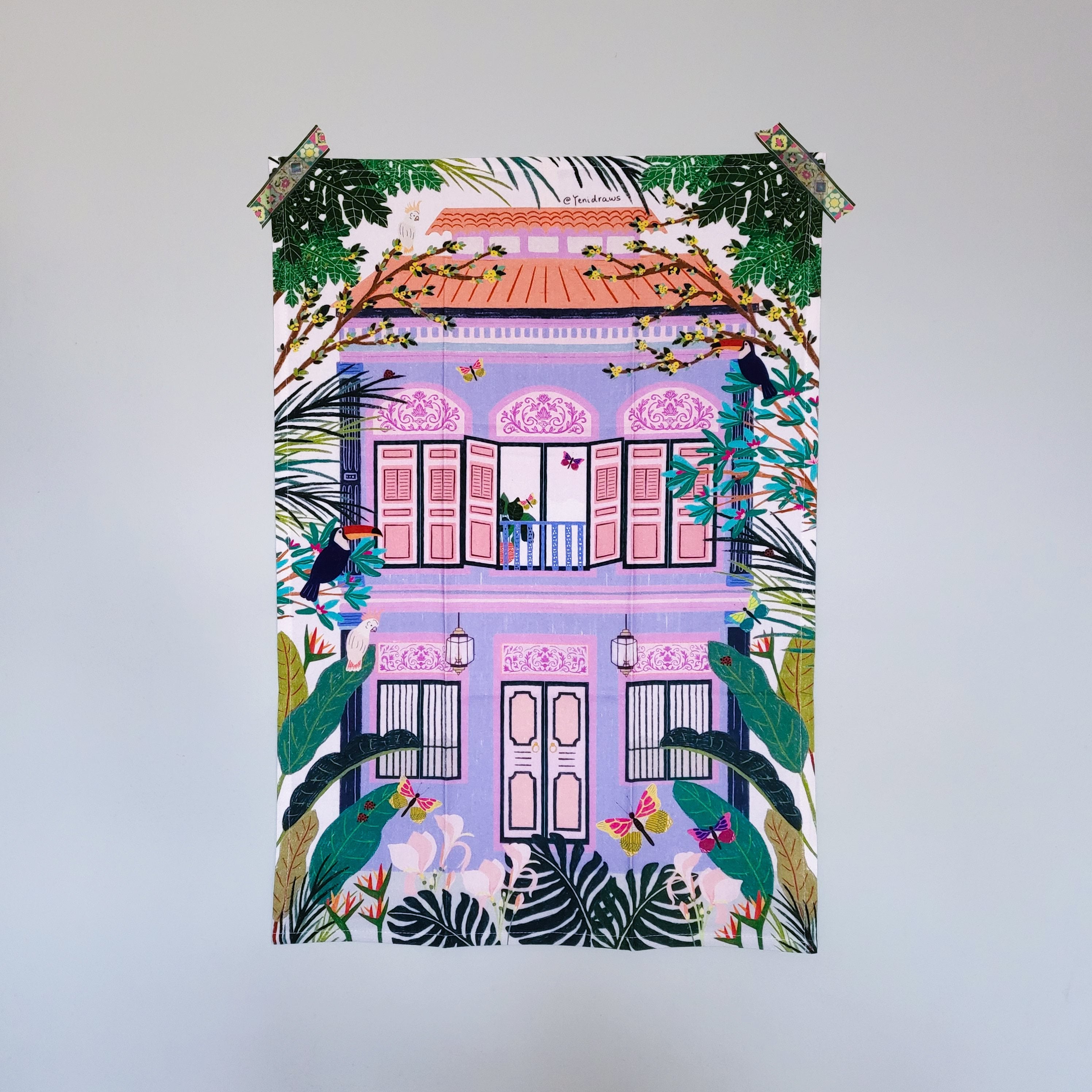 The Lilac Shophouse Tea Towel