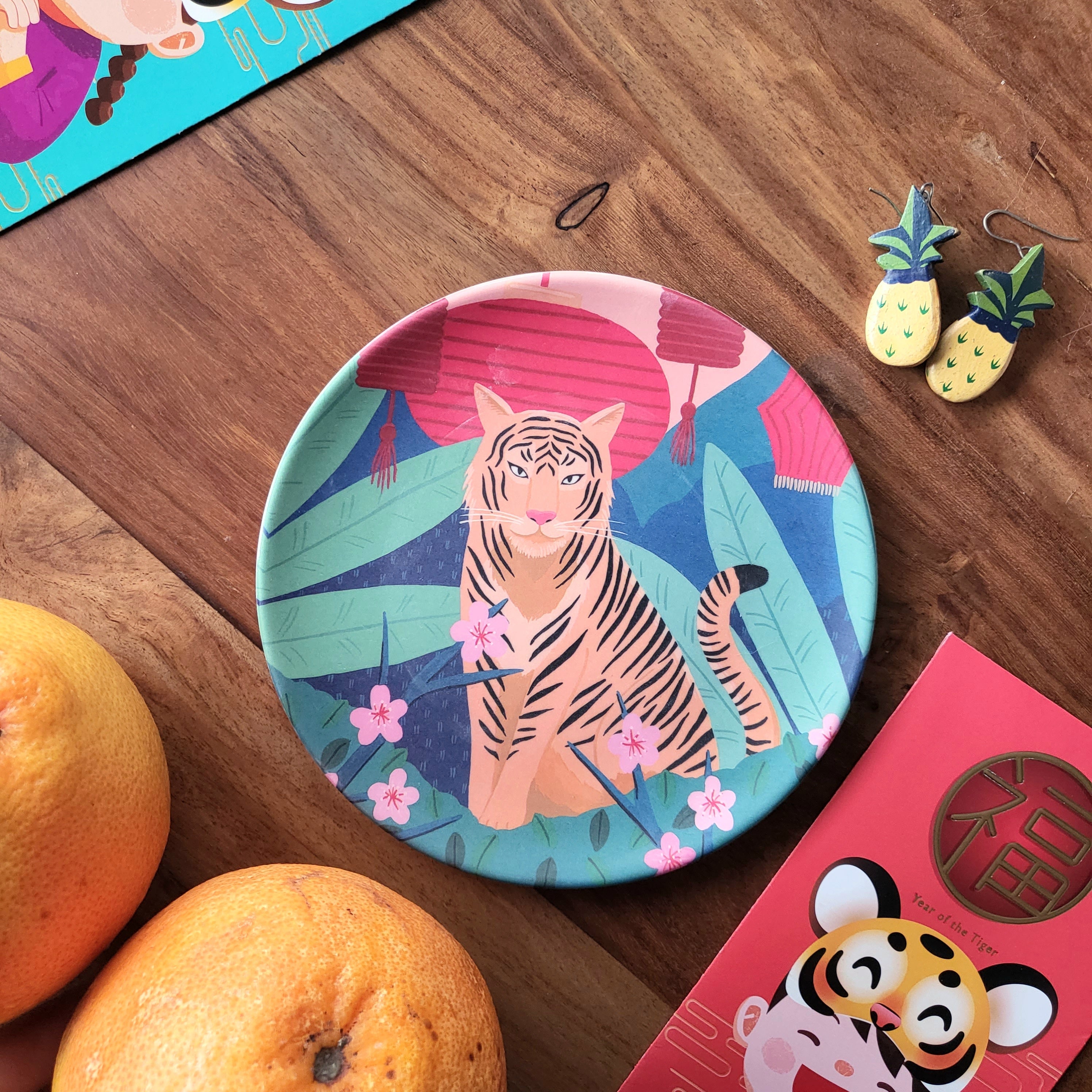 Prosperity Tiger Bamboo Mini Plate