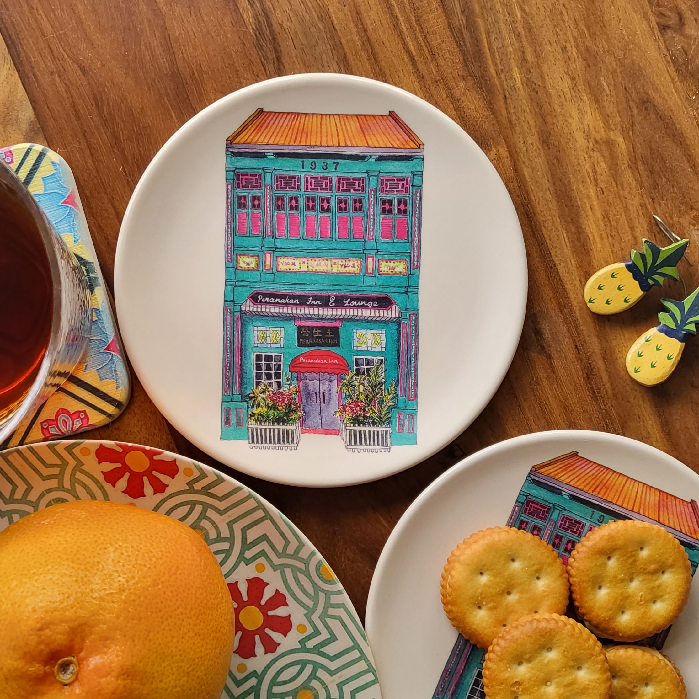 Colorful Shophouse Bamboo Mini Plate