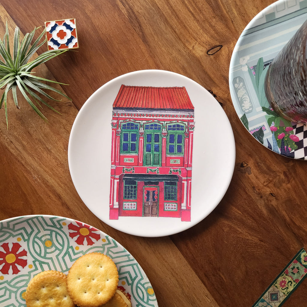 Colorful Shophouse Bamboo Mini Plate