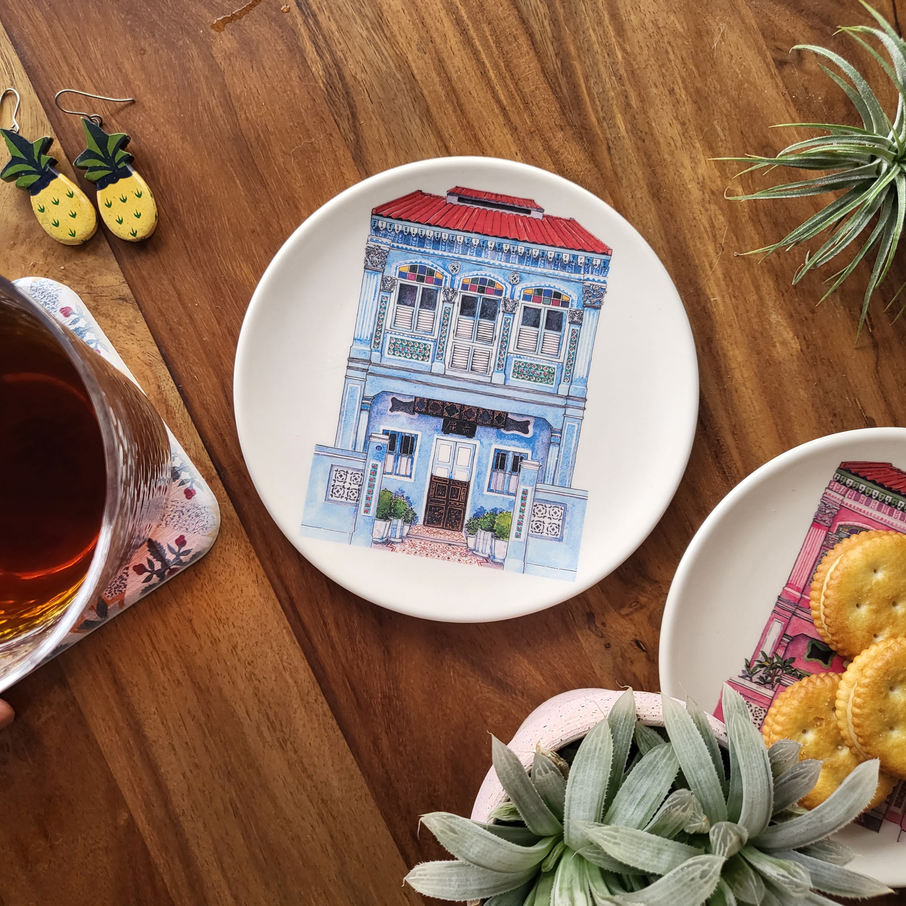 Colorful Shophouse Bamboo Mini Plate