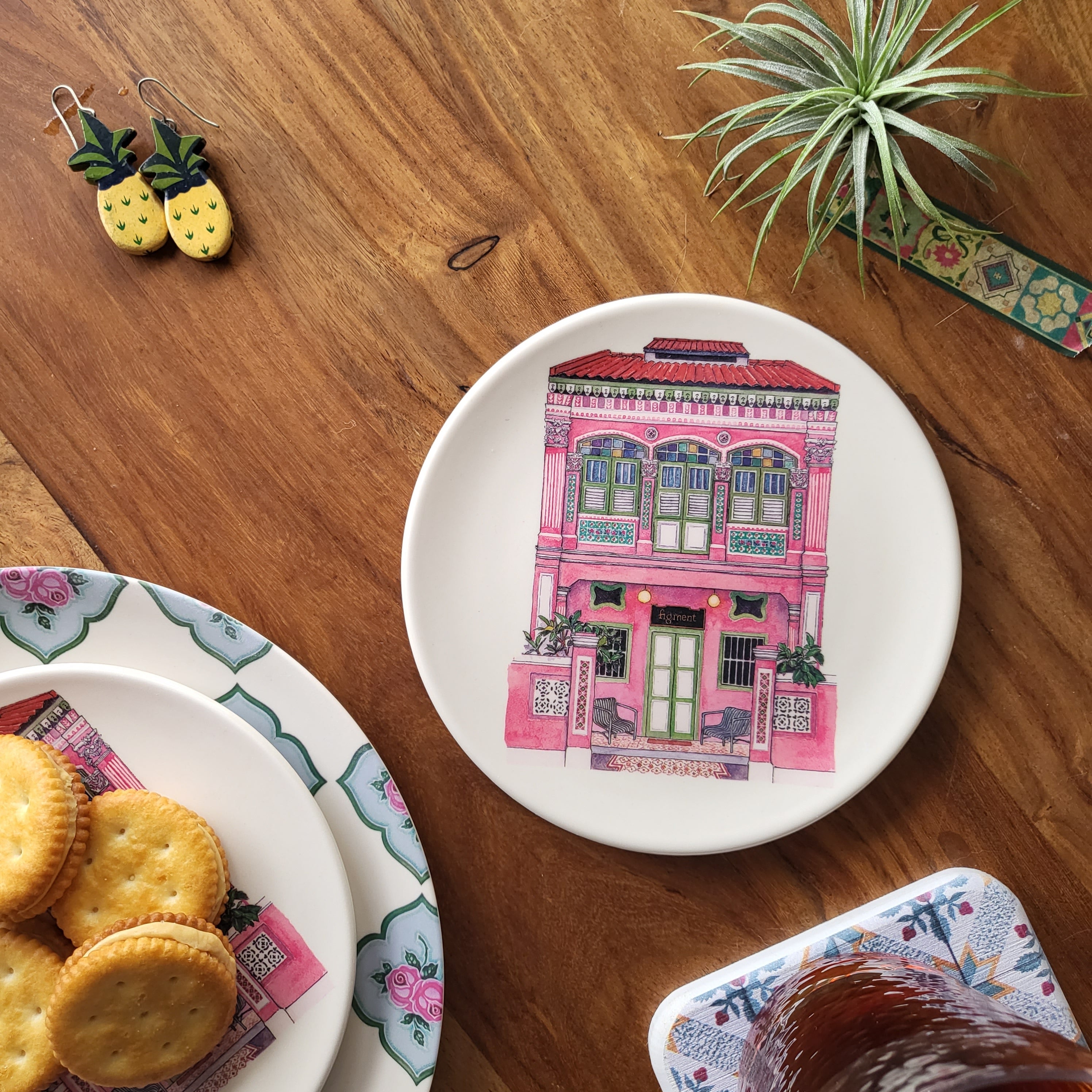 Colorful Shophouse Bamboo Mini Plate