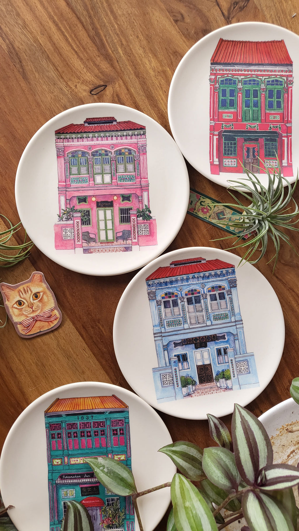 Colorful Shophouse Bamboo Mini Plate