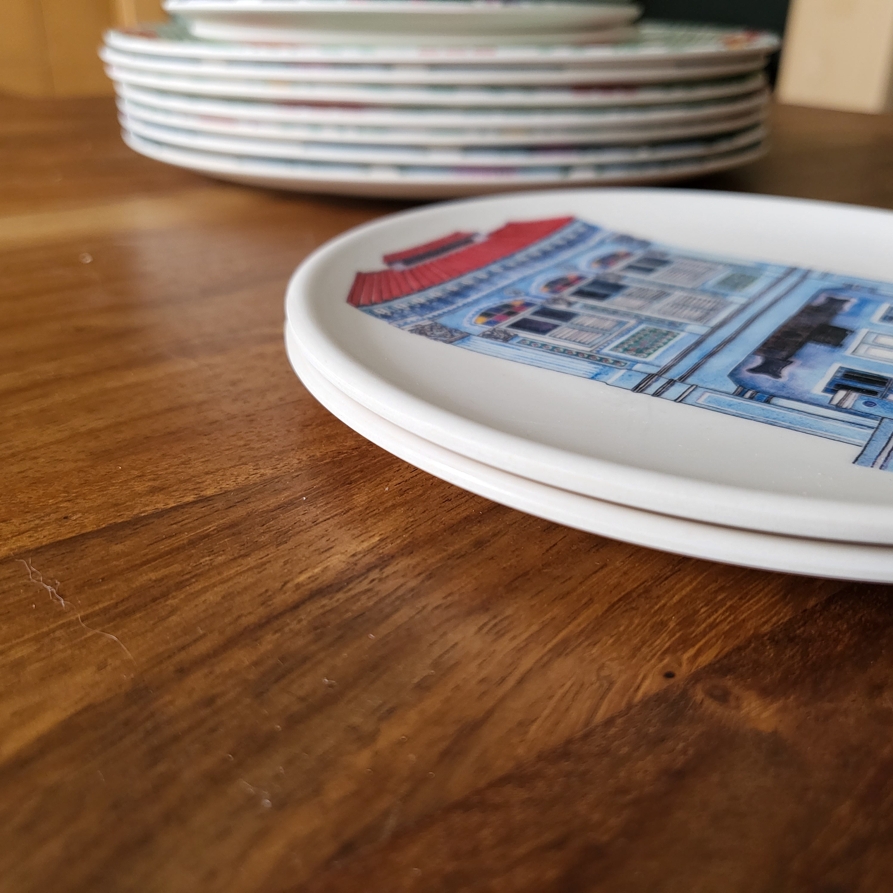 Colorful Shophouse Bamboo Mini Plate