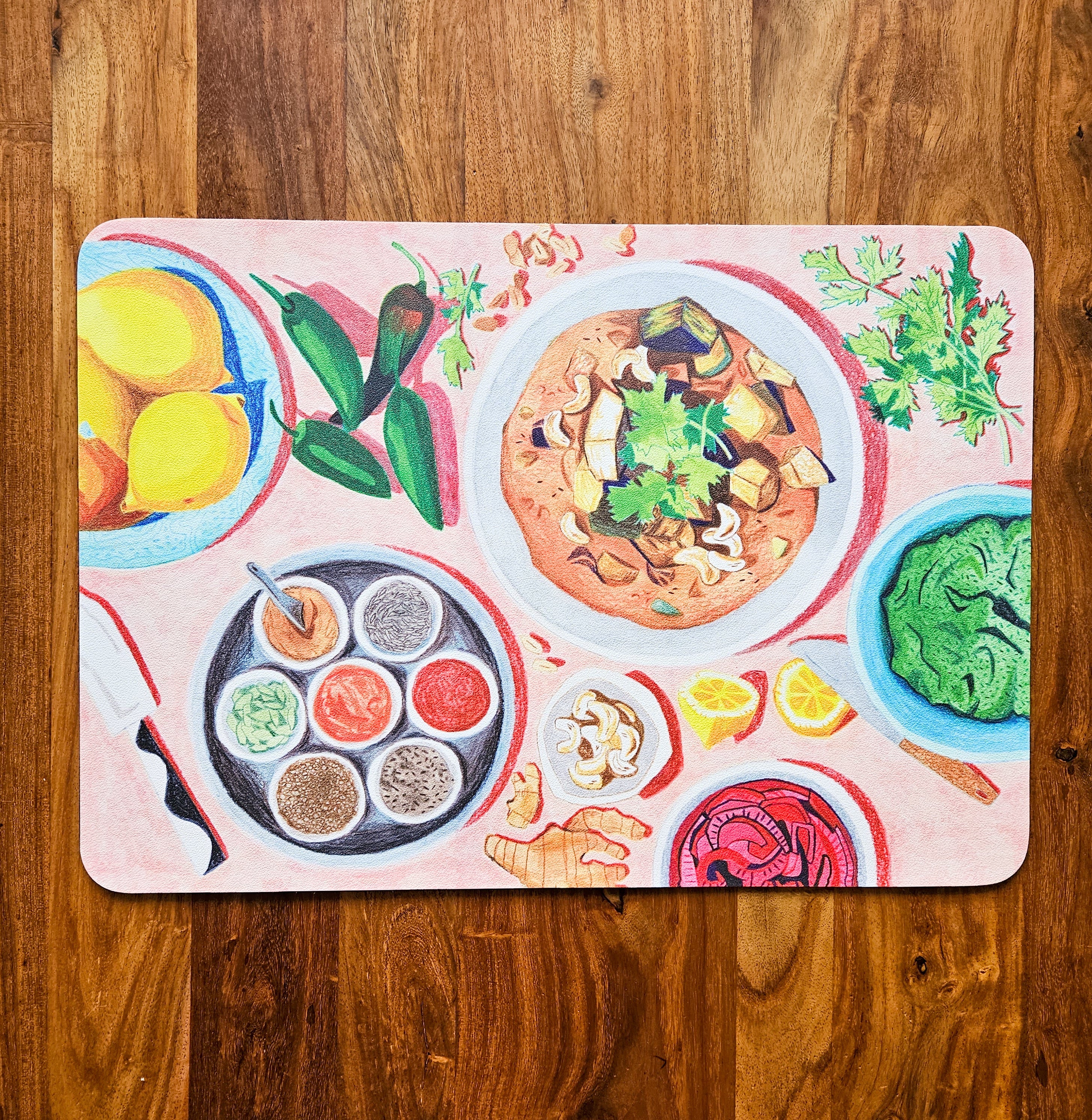 PU Leather Placemat Singapore Theme