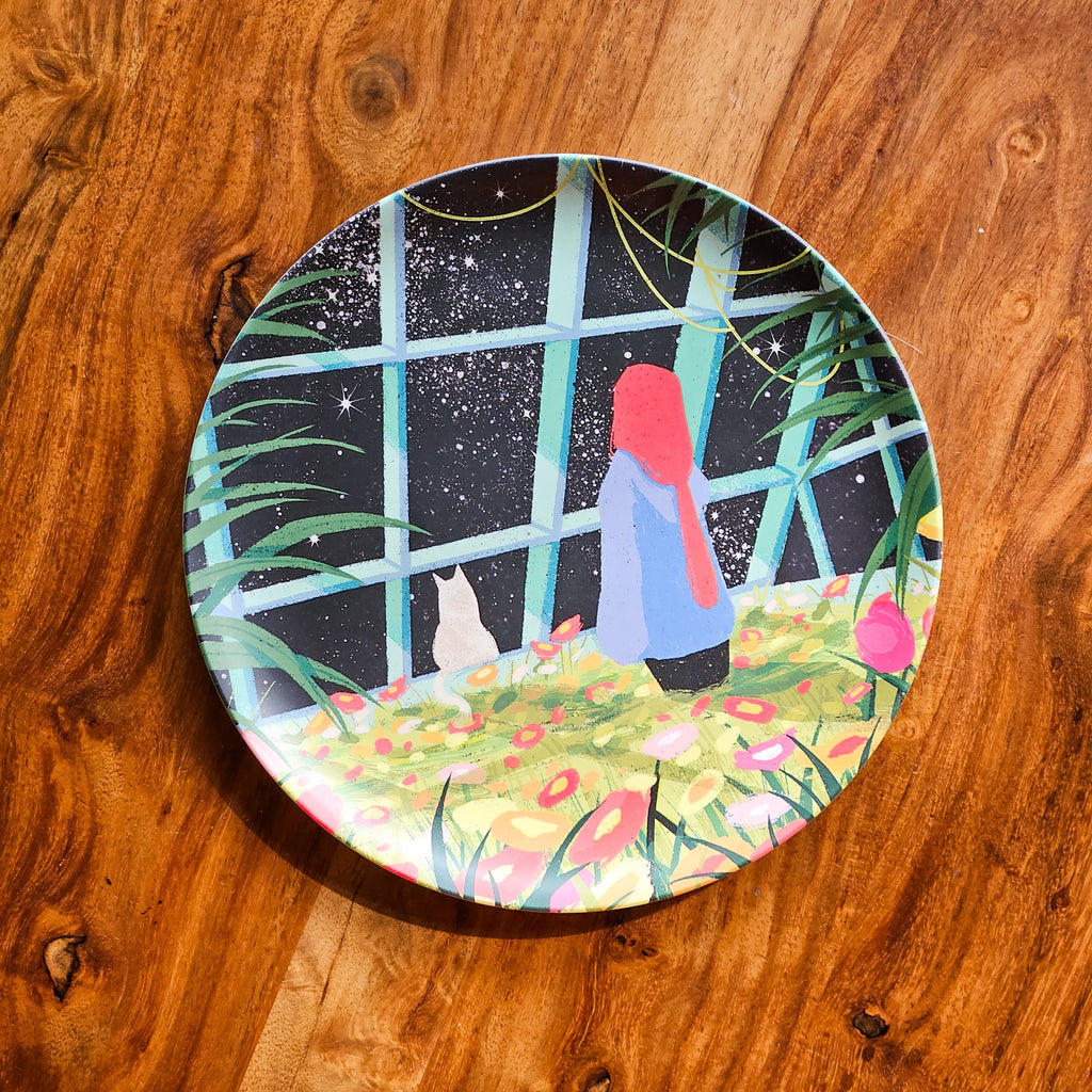 Artsy Girls & their Cats 8" Bamboo Plates