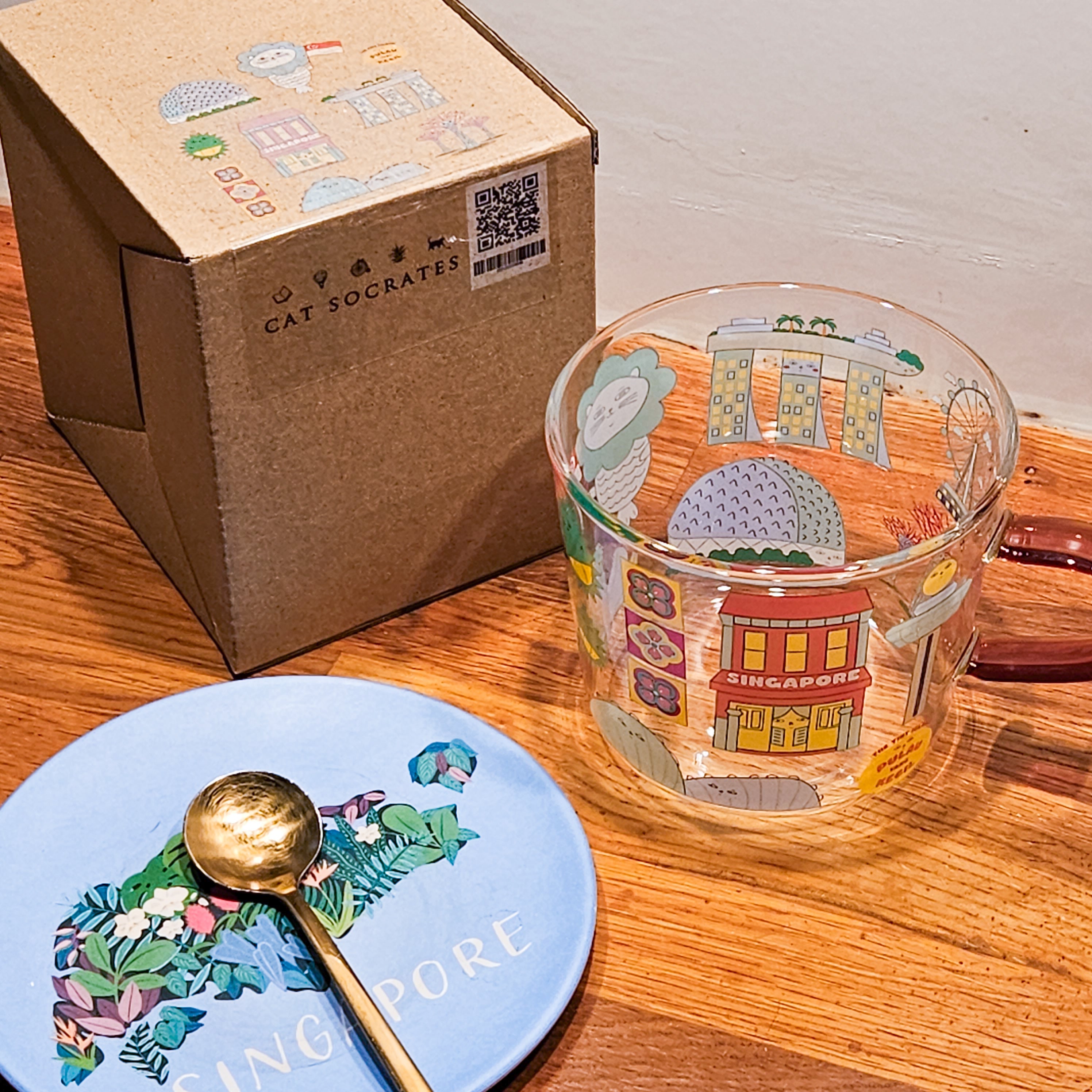 Singapore Icons Glass Mug