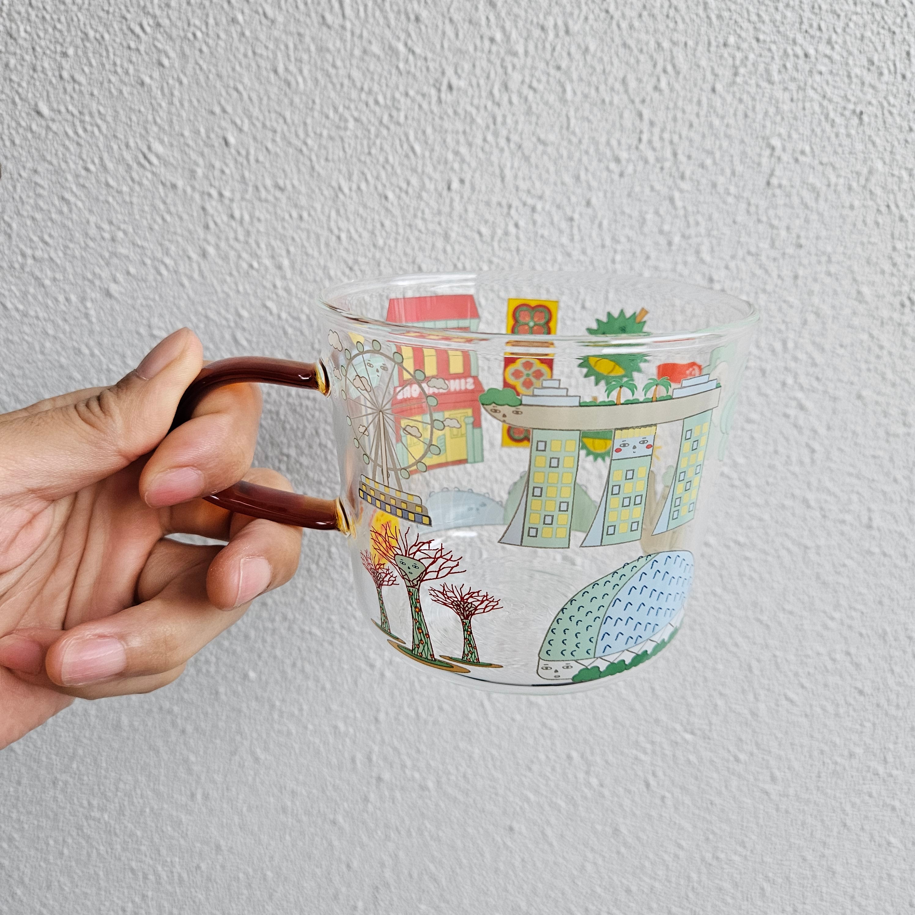 Singapore Icons Glass Mug