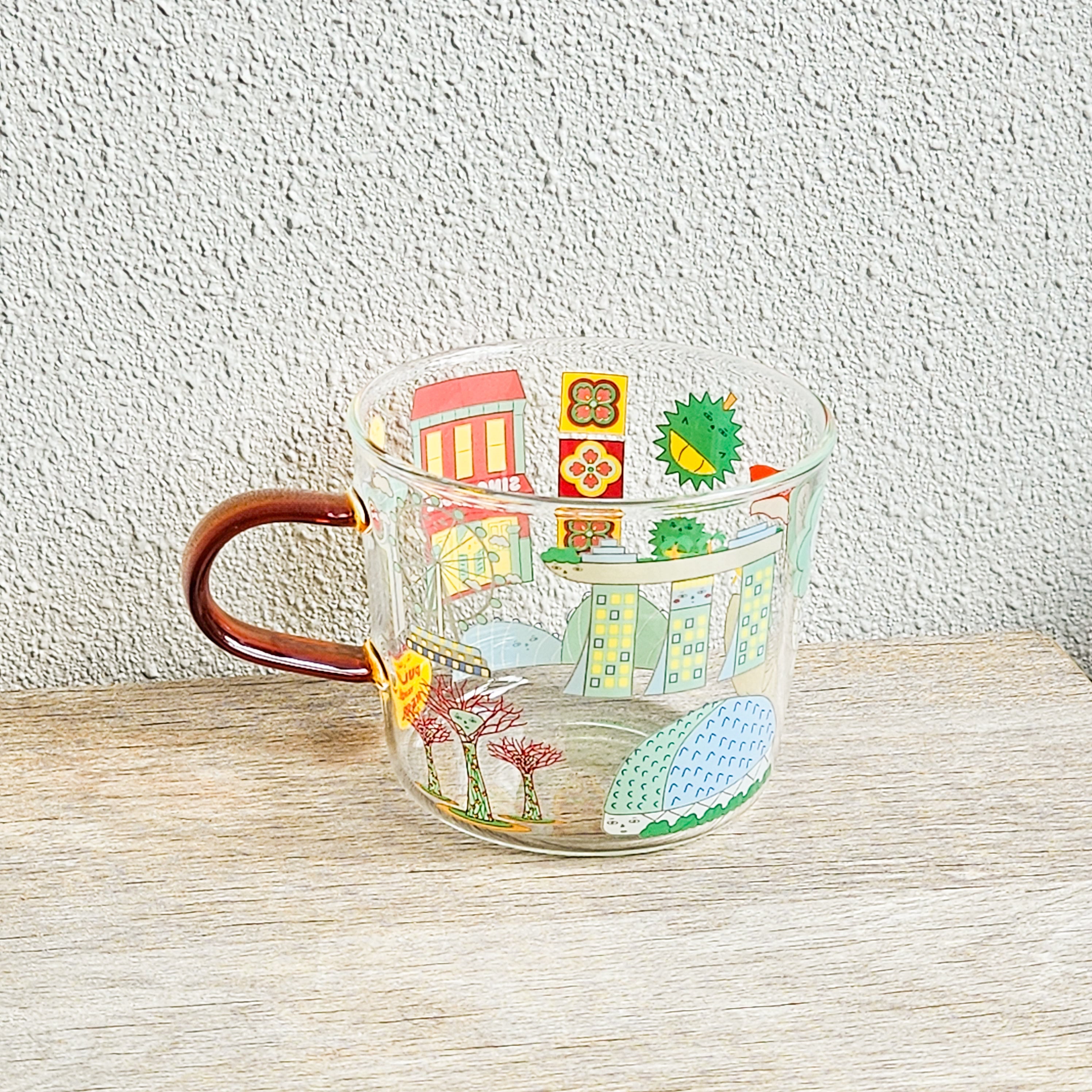 Singapore Icons Glass Mug