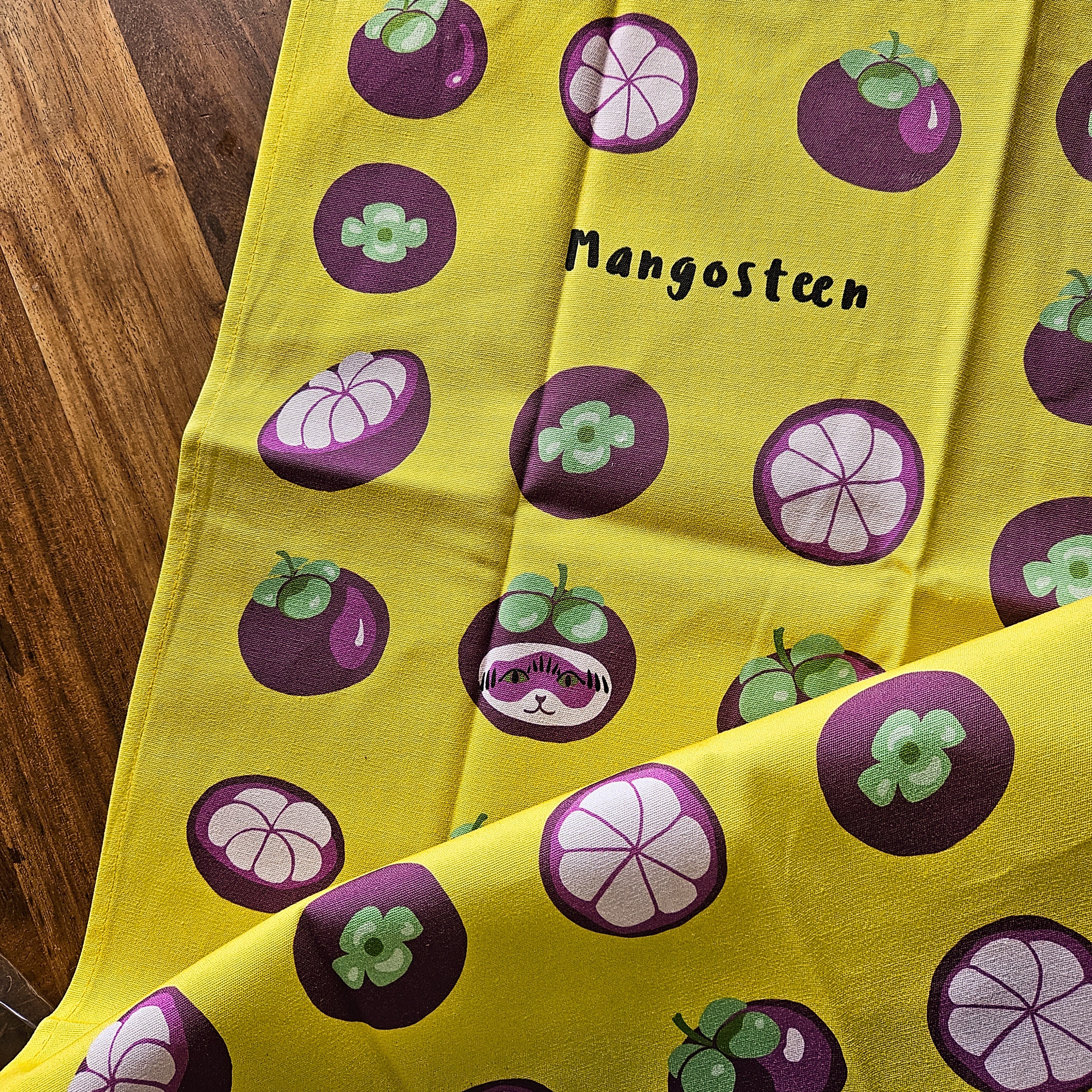 Singapore Fruits Tea Towel - Mangosteen