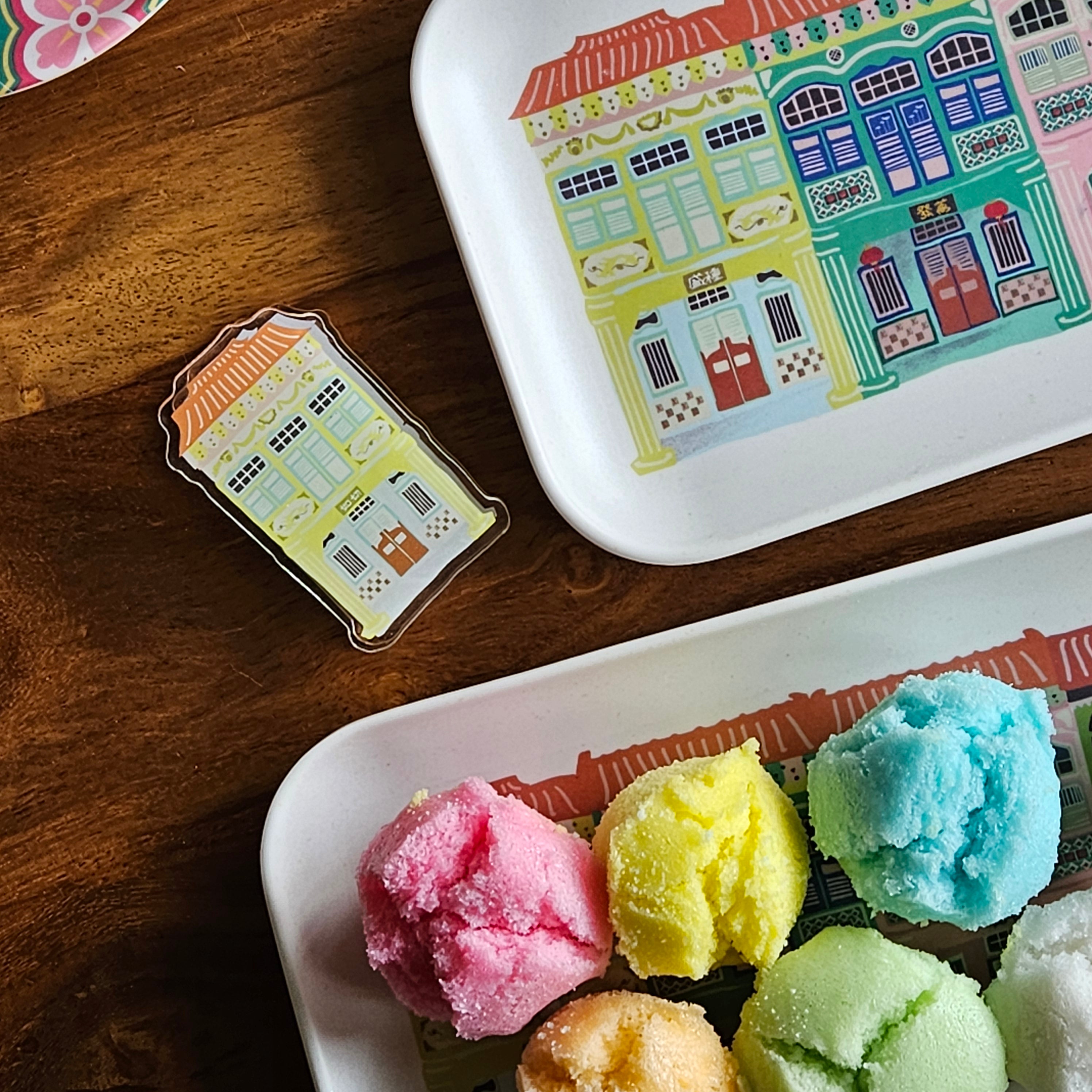 Colorful Shophouse Bamboo Tray