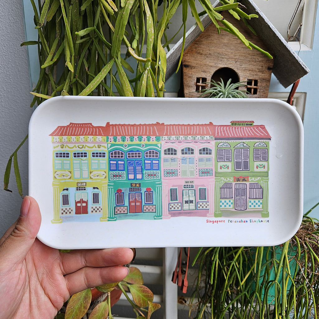 Colorful Shophouse Bamboo Tray