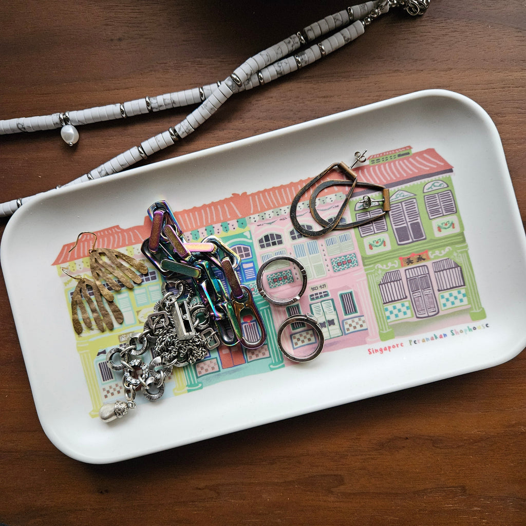 Colorful Shophouse Bamboo Tray