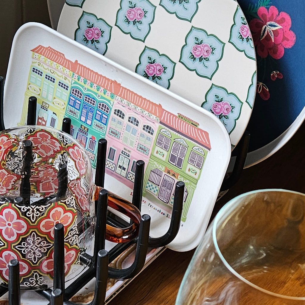 Colorful Shophouse Bamboo Tray