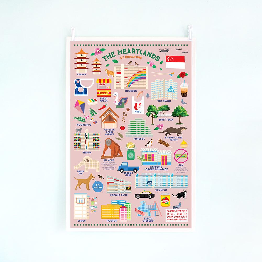 Singapore Theme Tea Towel