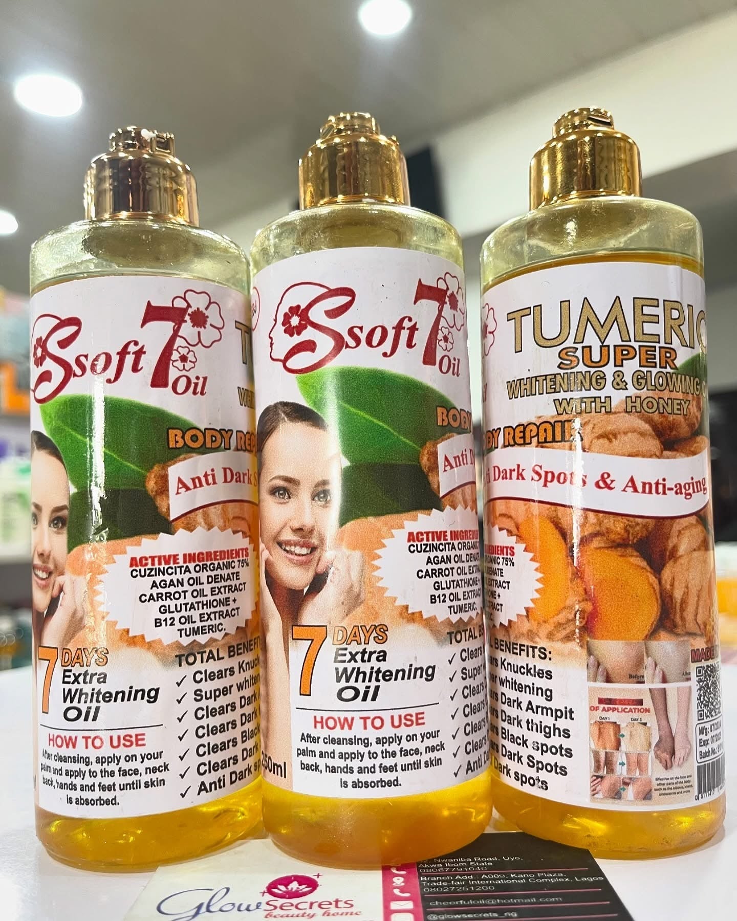 Soft 7 Turmeric And Honey Super Brightening Glow Oil 250ml