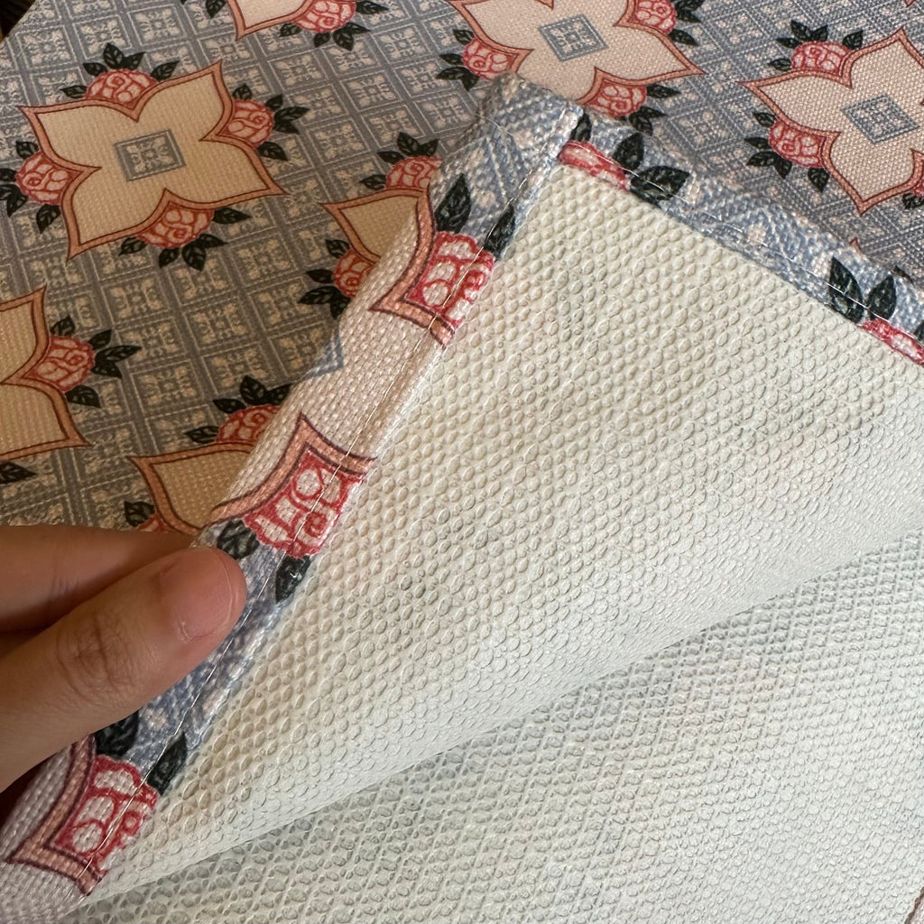 Peranakan Tile Table Runner in Corner Rose