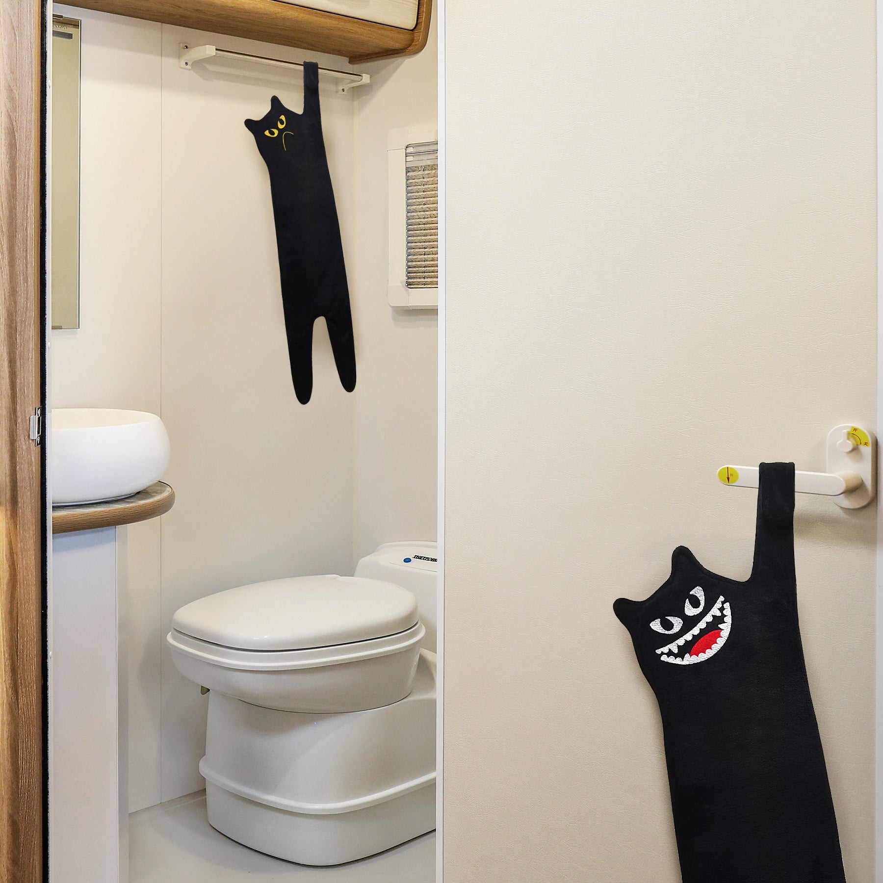 Black Cat Monster Hand Towel