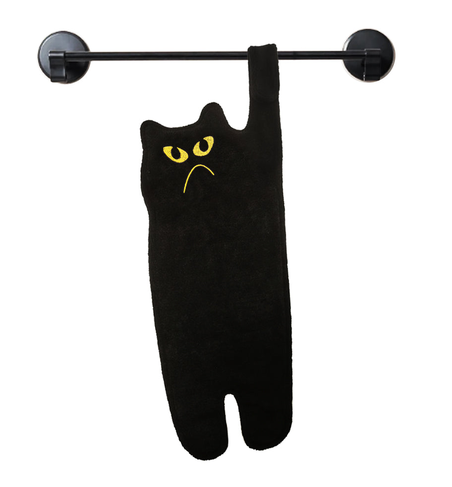 Black Cat Monster Hand Towel