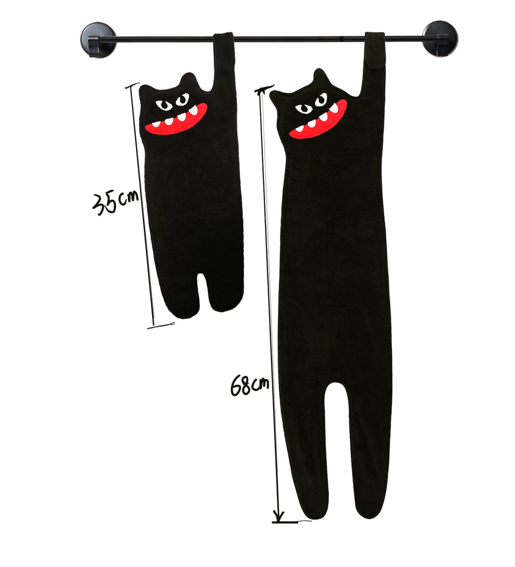 Black Cat Monster Hand Towel