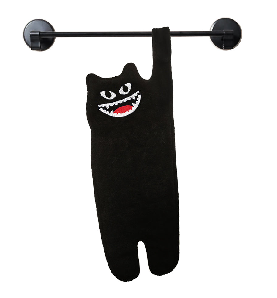 Black Cat Monster Hand Towel