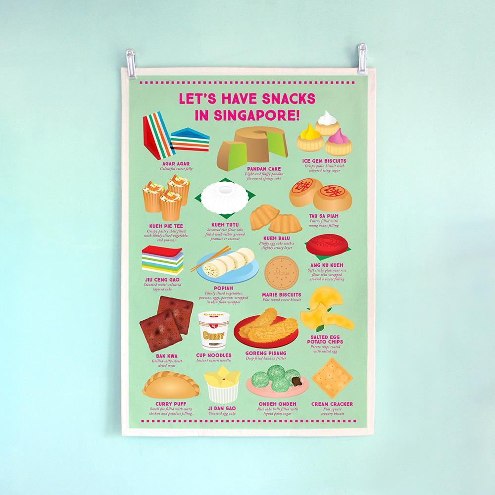 Singapore Theme Tea Towel