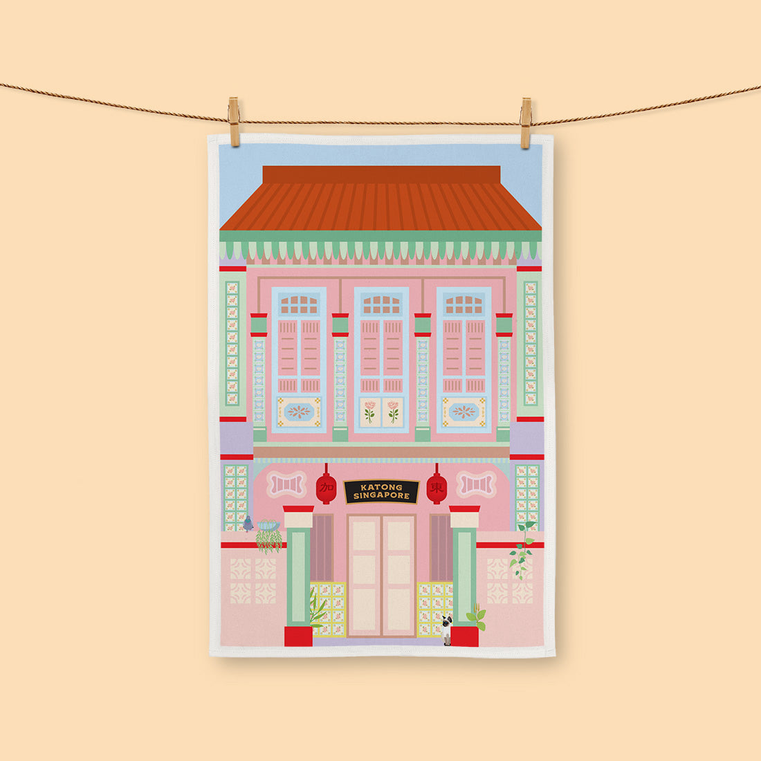 Singapore Theme Tea Towel