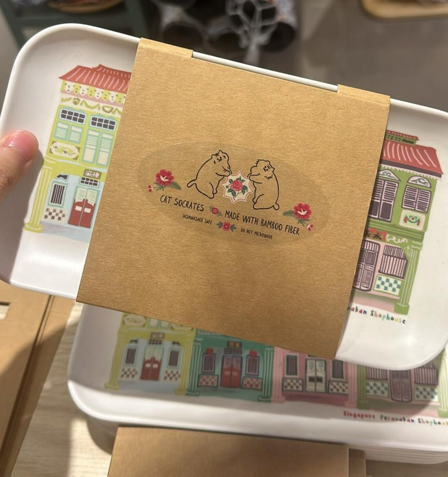Colorful Shophouse Bamboo Tray