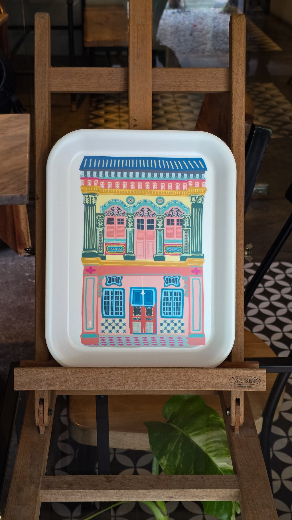 Pop Art color Shophouse Bamboo Tray