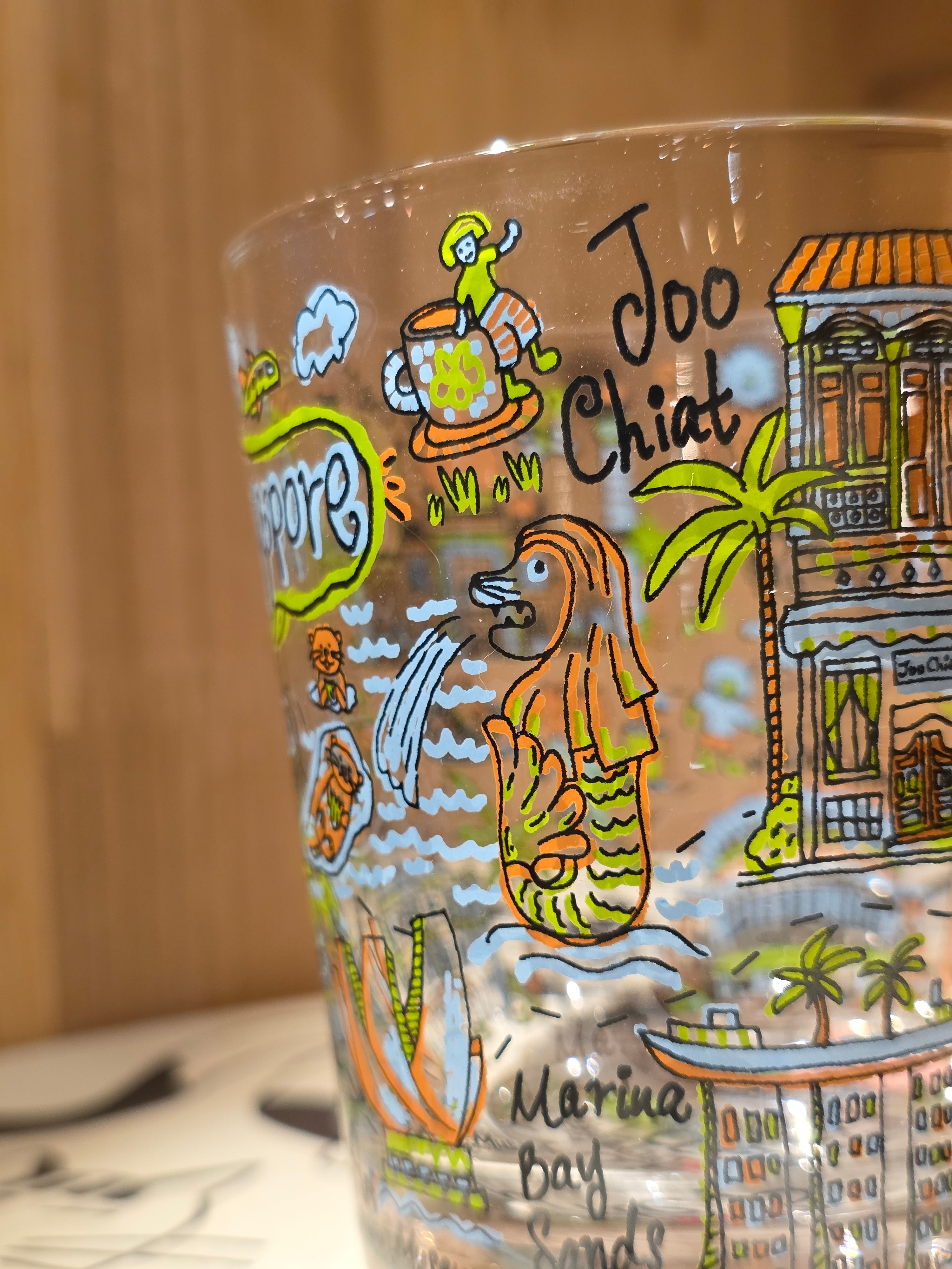 Walk around Singapore Glass Cup