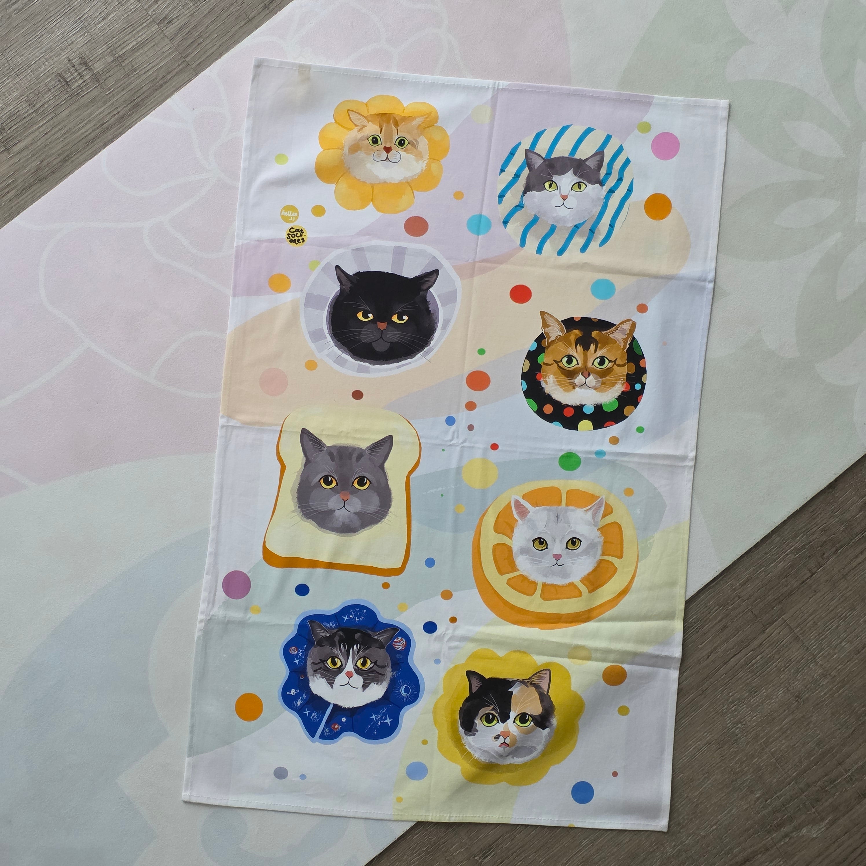Neko-Kao Cat Face Tea Towel