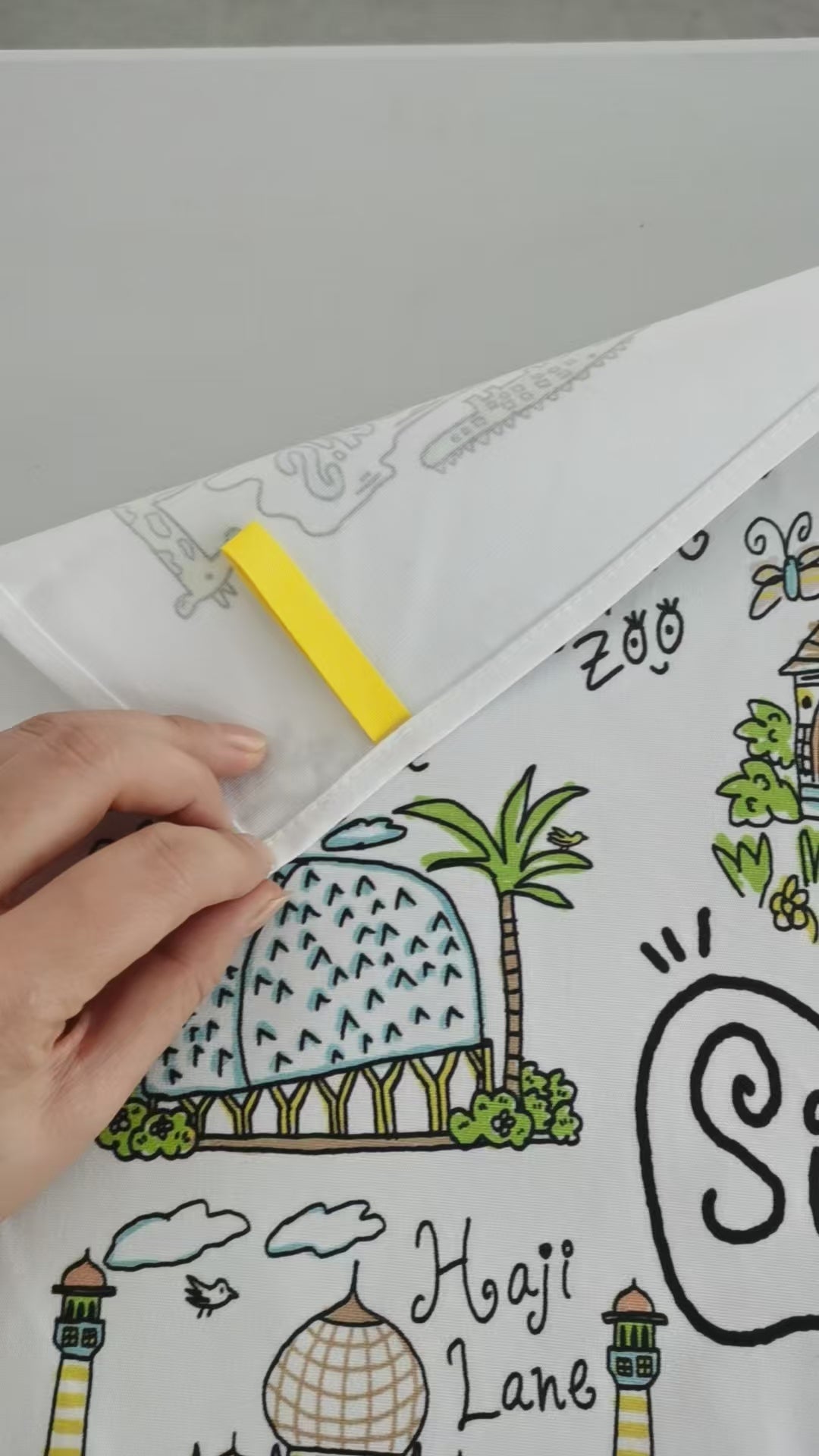 Walk Around Singapore Tea Towel