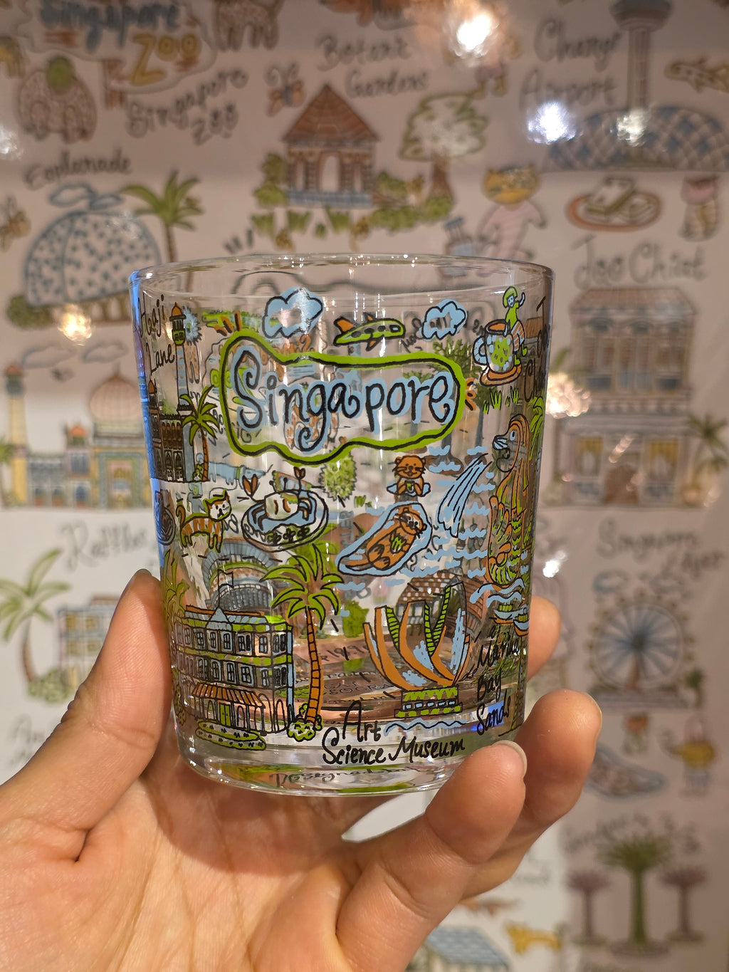Walk around Singapore Glass Cup